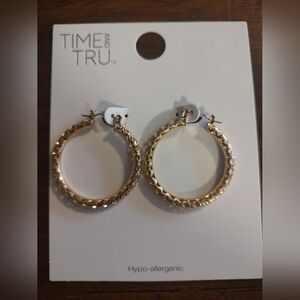 Time and Tru Gold Braided Hoop Earrings